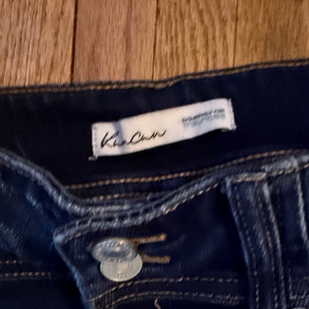 KanCan Dark Blue Distressed Straight Leg Jeans - Picture 2 of 10